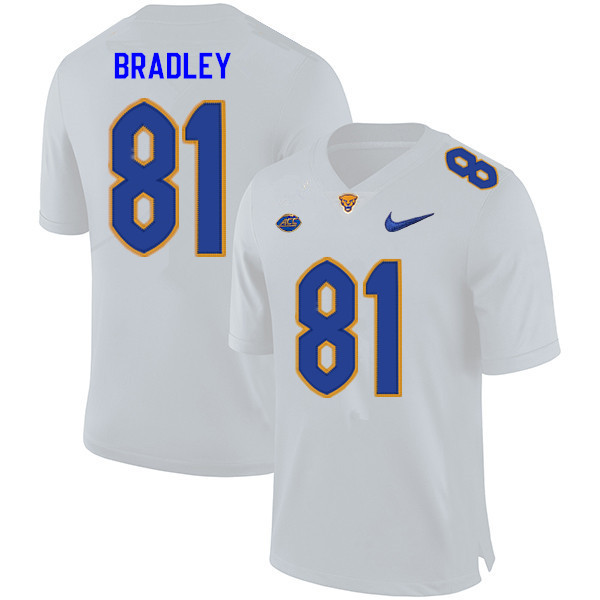 Men #81 Jaden Bradley Pitt Panthers College Football Jerseys Sale-White